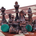 Medinės Šachmatų Figurėlės Staunton Nr. 6 rudosa