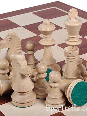 Medinės Šachmatų Figurėlės Staunton Nr. 6 baltos