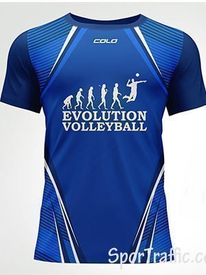 Evolution Volleyball Men's Jersey Front Blue