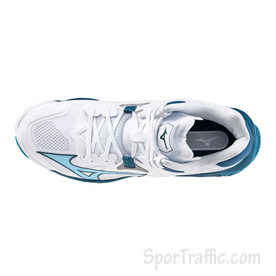 MIZUNO Wave Lightning Z8 MID indoor volleyball shoes V1GA240521 WHITE SAILOR BLUE SILVER
