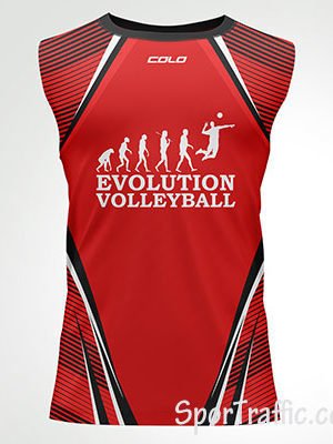Evolution Volleyball Men's Sleeveless Shirt Front Red