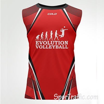 Evolution Volleyball Men's Sleeveless Shirt Front Red