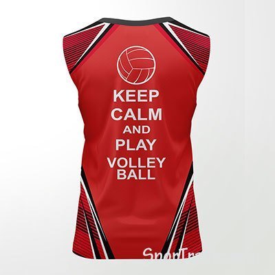 Evolution Volleyball Men's Sleeveless Shirt Keep Calm and Play Volleyball Back Red