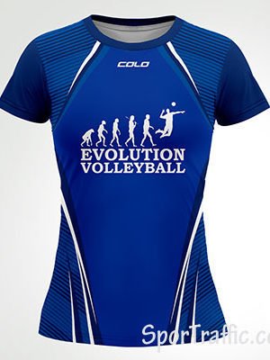 Evolution Volleyball Women's Jersey Front Blue