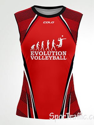 Evolution Volleyball Women's Sleeveless Shirt Front Red