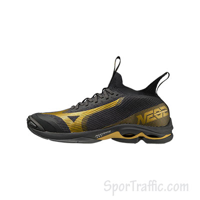 MIZUNO Wave Lightning NEO2 volleyball shoes BLACK OYSTERMP GOLD IRON GATE V1GA220241