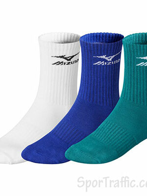 MIZUNO training socks 3 pairs 32GX6A54Z98 White Violet Harbor Blue