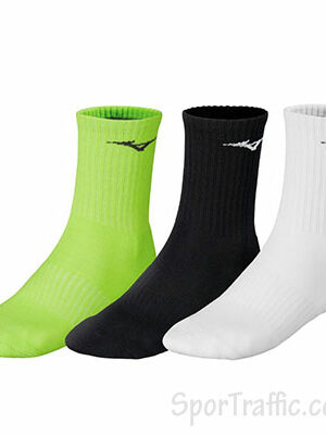MIZUNO training socks 3P set 32GX2505Z98 White Black Neolime