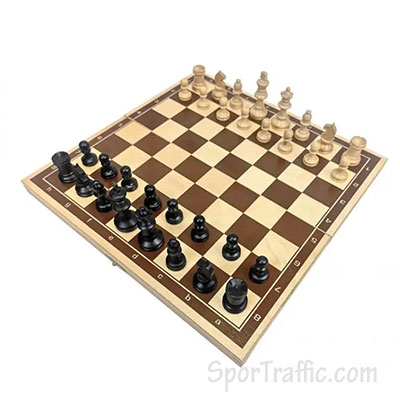 Wooden School Chess Set White Black