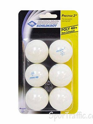 DONIC Table Tennis Balls Prestige 2 White 658021