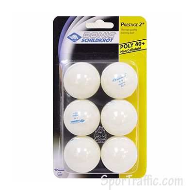 DONIC Table Tennis Balls Prestige 2 White 658021