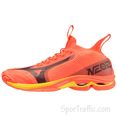 MIZUNO Wave Lightning NEO2 unisex volleyball shoes NEONFLAME BLACK BOLT 2 V1GA220202
