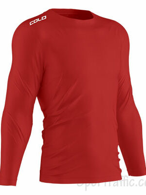 COLO Airy 3 Vyriški Kompresiniai Marškinėliai Ilgomis Rankovėmis raudoni