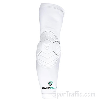 GAMEPATCH padded basketball compression arm sleeve white