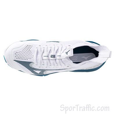 MIZUNO Wave Lightning NEO2 volleyball shoe WHITE SAILOR BLUE SILVER V1GA220221
