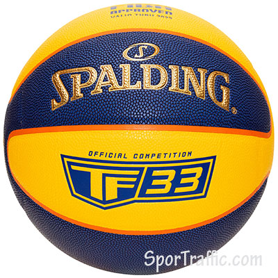 SPALDING TF33 Gold Krepšinio Kamuolys mėlynas geltonas