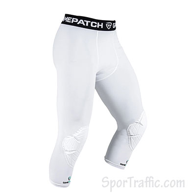GAMEPATCH 3-4 basketball tights with knee padding white